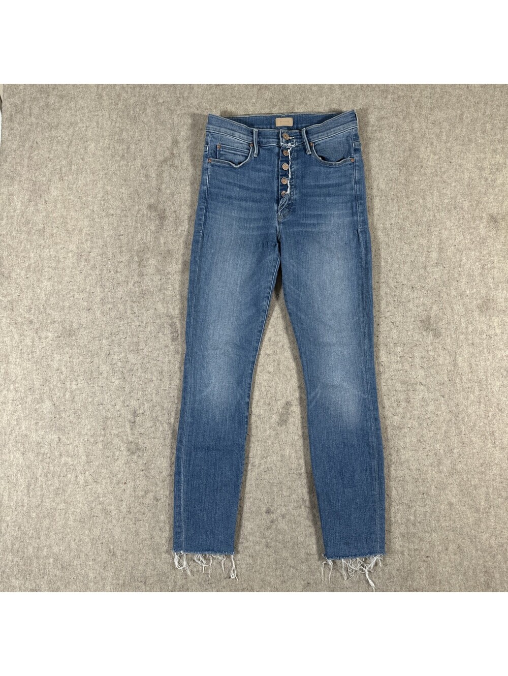 Mother Jeans Womens 26x27 Blue The Stunner Ankle Fray Distressed Denim (Flaw)